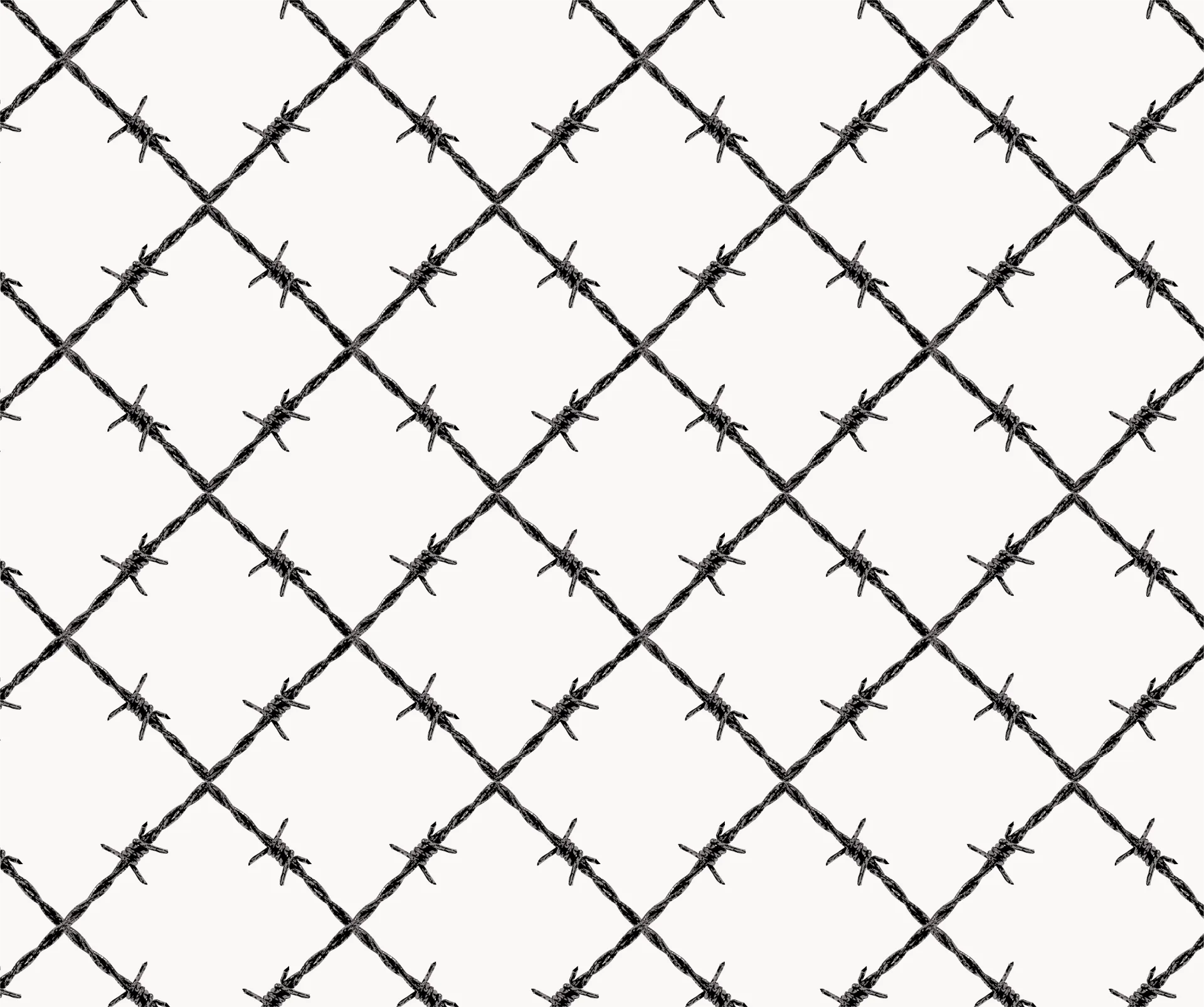Black barbed wire seamless Gothic pattern on a cream background.